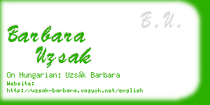 barbara uzsak business card