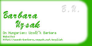 barbara uzsak business card